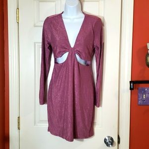 Wild Fable Vibrant Purple sparkly bodicon midi Dress